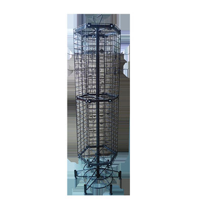 Scaffale di esposizione girante del supermercato degli espositori di approvazione nera di TUV con le ruote