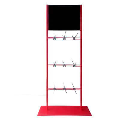 Scaffale di esposizione d'attaccatura rosso su misura del supporto del metallo per le vendite al dettaglio del supermercato