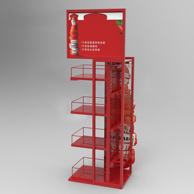 Scaffale di esposizione della bevanda della birra della soda del supermercato di colore rosso di Fashoinable
