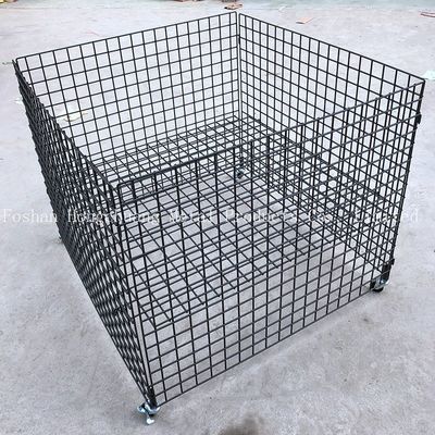 Progettazione moderna semplice del metallo del centro commerciale del carrello portatile della gabbia con il carrello della gabbia di stoccaggio del cuscino del carrello della gabbia della ruota