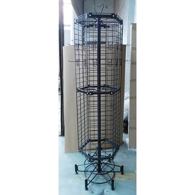 Scaffale di esposizione girante del supermercato degli espositori di approvazione nera di TUV con le ruote