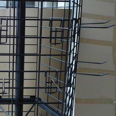 Scaffale di esposizione girante del supermercato degli espositori di approvazione nera di TUV con le ruote
