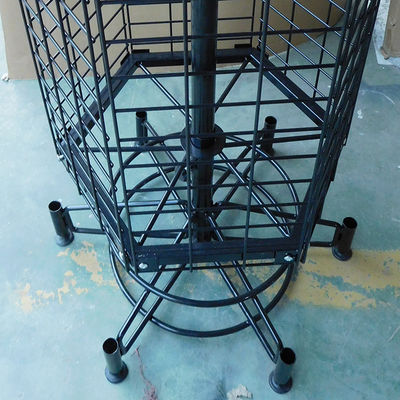 Scaffale di esposizione girante del supermercato degli espositori di approvazione nera di TUV con le ruote