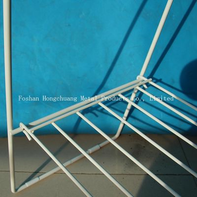 Scaffale di esposizione portatile della rivista del metallo di approvazione H1000mm di TUV, scaffali di libro con  Bianco