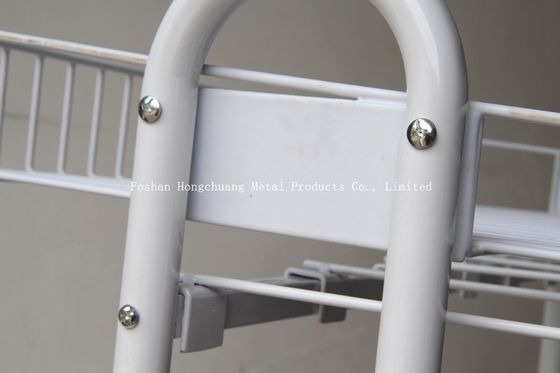 Scaffale di esposizione su ordinazione del metallo della patatina fritta con il canestro a quattro vie bianco