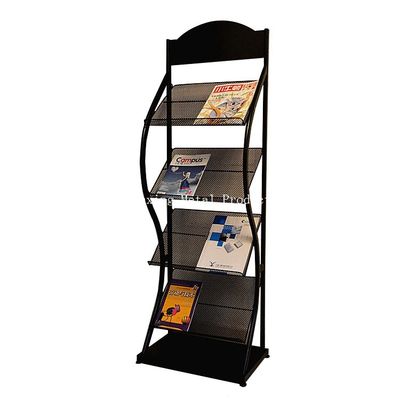 La rivista del metallo delle gomme di H1500mm L480mm quattro, giornali visualizza lo scaffale  Per il deposito di libro, annuncio