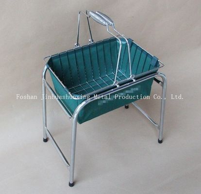 Cesto metallico di colore verde W215mm L285mm per il bagno, Kicthen con le maniglie, base, borsa del panno