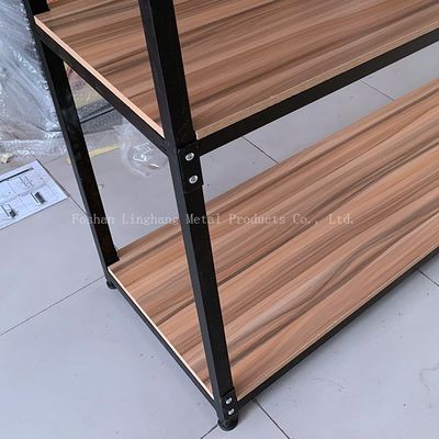 Lo stoccaggio del magazzino di H1800mm L800mm accantona lo scaffale di legno e nero del metallo tre strati