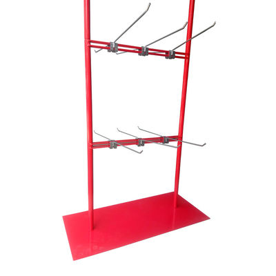 Scaffale di esposizione d'attaccatura rosso su misura del supporto del metallo per le vendite al dettaglio del supermercato