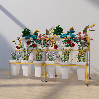 Scaffale di esposizione del fiore di lunghezza di pagina 750mm dell'oro come decorazione di nozze
