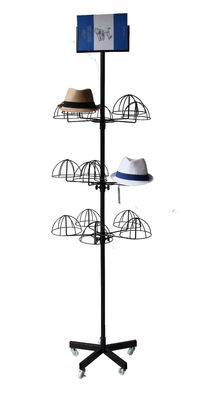 Scaffale di esposizione multi livello del cappello del certificato di TUV di colore nero smontabile