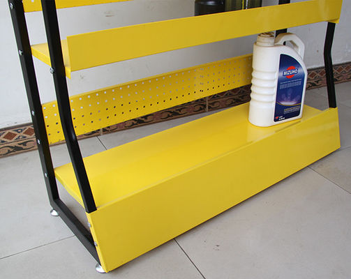 Scaffali indipendenti di colore 4 del metallo giallo della fila per il deposito degli accessori dell'automobile