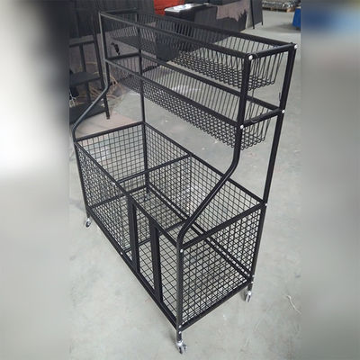 42inch organizzatore Rack With Baskets dell'articolo sportivo di lunghezza di altezza 36inch e ganci