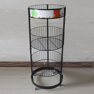 Altezza nera del cilindro 497mm Dia Grocery Display Rack 1080mm del metallo