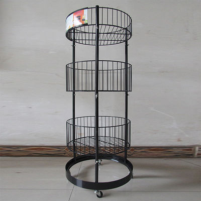Altezza nera del cilindro 497mm Dia Grocery Display Rack 1080mm del metallo