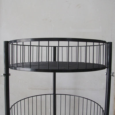 Altezza nera del cilindro 497mm Dia Grocery Display Rack 1080mm del metallo