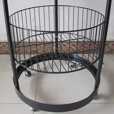 Altezza nera del cilindro 497mm Dia Grocery Display Rack 1080mm del metallo