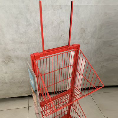 Scaffali di esposizione del supermercato di lunghezza di Mesh Wire Red Color 400mm per i biscotti Candy