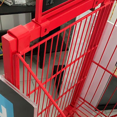 Scaffali di esposizione del supermercato di lunghezza di Mesh Wire Red Color 400mm per i biscotti Candy