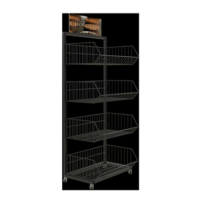 Scaffalatura di verdure della drogheria dell'armadietto di esposizione dello scaffale del supporto della cucina del canestro di 4 gomme