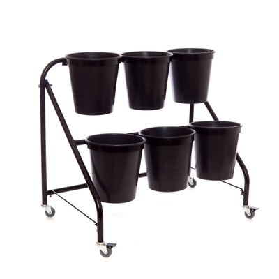 Supporto floreale a file di fiore del vaso del fiore di esposizione dello scaffale del secchio a due stadi nero della decorazione 6